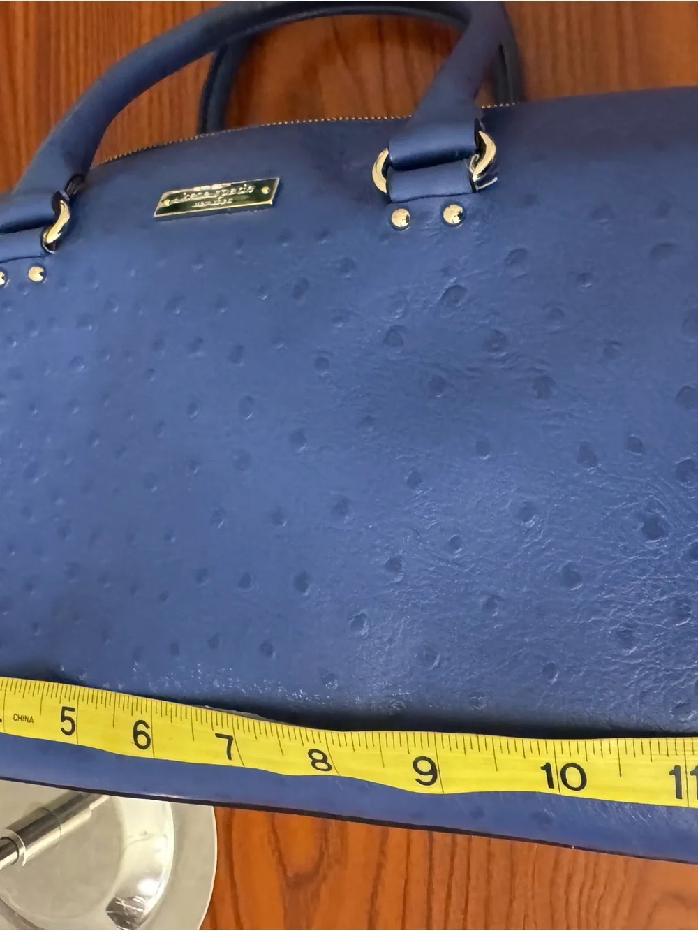 kate spade cobalt blue embossed satchel